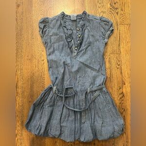 Gymboree indigo cotton puff party dress